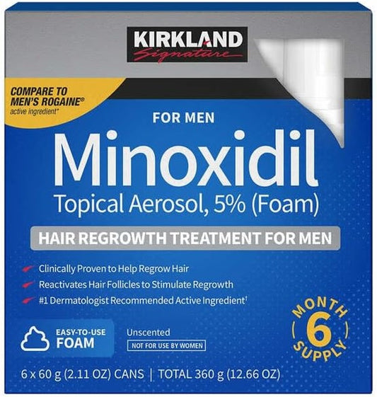 Buy Kirkland Minoxidil Foam 5%, 6 Months Hair Regrowth Treatment | Minoxidil World